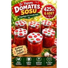 Evim 365 425 cc Desen Kapaklı 6'lı Konserve Kavanoz