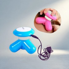 Meks USB Şarjlı Mini El Masaj Aleti Üç Başlıklı Titreşimli Konfor