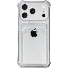 Teknomoda Apple iPhone 18 Pro Kılıf Kartlıklı Anti Şok Korumalı Şeffaf Silikon Şeffaf Açık
