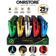 Onr Store 25’li Paket Premium Gaz Dolumlu Jet Alevli Turbo 5 Renk Karışık