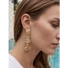 Fem Bijoux Altın Kaplama Balık Motif Küpe