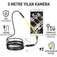 Ttt 5 Metre Yılan Kamera - LED Işıklı - IP67 Su Geçirmez - 3 Farklı Başlıklı