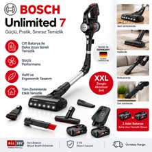 Bosch Unlimited 7 BCS712XXL Çift Bataryalı Kablosuz Dikey Şarjlı Süpürge