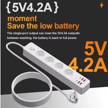 Eco Port Termal Akım Korumalı 4’lü Priz 4x USB 2x Type-C Çıkışlı Grup Priz Çoğaltıcı (3500W)