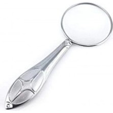 Pileli Store Gümüş Renkli 5x - 45 mm Zarif Işlemeli Özel Tasarlanmış Büyüteç MG18155-8