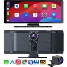 Zero Land Myceshop 4K Ultra Araç Içi Ön ve Arka Kameralı Ekran Hd 2 Kameralı Torpido Üstü Araç Multimedya