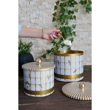 St. Morritz Bird Cage Desenli Metal Saklama Kabı Seti - 2'li Set (1,7 Lt - 3,5 Lt), ERB45T7