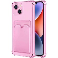 Iphone 15 Plus Uyumlu Kamera Korumalı Kartlıklı Köşeleri Airbag Tasarımlı Darbe Önleyici Pembe