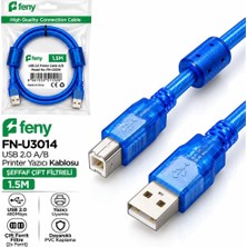 Feny FN-U3014 1.5mt USB 2.0 Yazıcı Kablosu Çift Filtreli