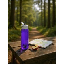 St. Morritz Bear&deer Tritan Oynar Tutacaklı Pastel Mor Şeffaf Plastik Matara 750 ml - MT0005