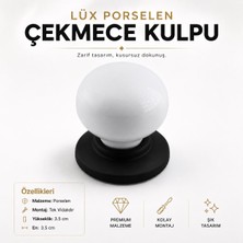 Nzb Mat Siyah Beyaz Porselen Düğme Mobilya Mutfak Çekmece Dolap Dolabı Kulpu Kulbu Kulpları