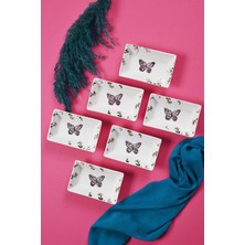 St. Morritz 6’lı Çerezlik Kelebek Desen Handmade Sunumluk Reçellik Sosluk Kahvaltılık Çerez Ikram Seti