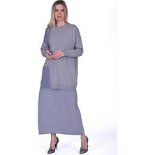 Invee Pencere Triko Tunik Gri 6986