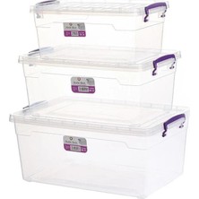 St. Morritz Hobi Box Yatay Saklama Kabı 3'lü Set 5,5-10-15 Lt