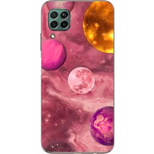 LOTUS GOLD Huawei P40 Lite Uyumlu Galaksi Uzay Desenli Şeffaf Telefon Kılıfı