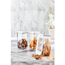 St. Morritz 700 ml Kare Vakumlu Saklama Şeffaf Kabı 6 Lı Set VASK700