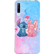 LOTUS GOLD Huawei P Smart Pro Uyumlu Angel ve Stich Desenli Şeffaf Telefon Kılıfı