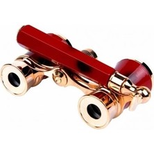 Meks Nefis Işlemeli, Tiyatro / Opera Dürbünü 3X25 Prinç Metal Kaplamalı Retro Kahverengi