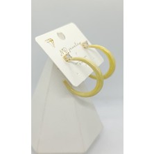 Nd Jewelry Sarı Tek Taş Detaylı Halka Küpe