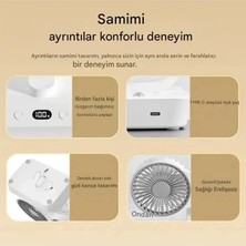 Meks Masaüstü Dijital Ekranlı Çift Fanlı LED Işıklı Soğutucu Fan Ev Ofis Şarjlı Vantilatör