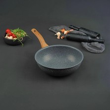 St. Morritz Marble Natura Granit Wok Tava 28 cm