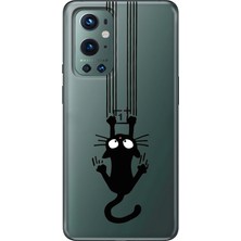 LOTUS GOLD Oneplus 9 Pro Uyumlu Kedi Desenli Şeffaf Telefon Kılıfı