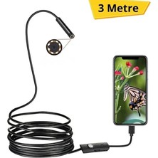 Ttt 3 Metre Yılan Kamera - Android Destekli - LED Işıklı - IP67 Su Geçirmez