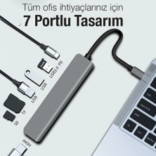 Uravas Store Ally 7in1 USB 3.1 HDMI 4K 30HZ 2k 1080P Type-C Hub Adaptör DÖNÜŞTÜRÜCÜ-(5775)