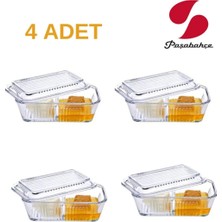 St. Morritz 4 Lü Frigo Studio Bölmeli Cam Erzak Bakliyat Saklama Kabı 480 cc