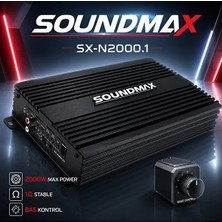 Soundmax SX-N2000.1D Mono Amfi Bas Amfisi 1ohm 2000RMS- 2 Ohm 1250RMS-4OHM 780RMS-BAS Kontrollü