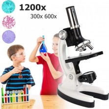 Uravas Store Nikula-Mikroskop Taşınabilir Set 28 Parça Eğitim Mikroskop Kiti 300X 600X ve 1200X Çocuklara