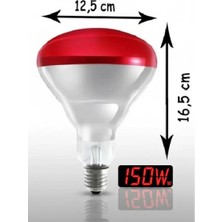 Uravas Store (6 Adet) 150W Kızılötesi Isıtıcılı Hayvan Isıtma ve Kuluçka Lambası (Kırmızı Işık) E27 (Kalın Duy)