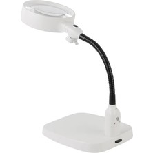 Uravas Store Masaüstü 10X LED Işıklı Büyüteç Okuma El Sanatları Onarım Büyüteç 7765