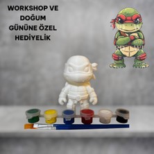 3D Layer Craft 3D Ninja Kamplumbağa Figür Boyama Seti - Kendin Boya Hobi ve Etkinlik Seti - Akrilik Boya + 2 Fırça
