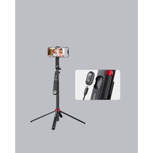 Uravas Store Kablosuz Çift Yaka Mikrofonu ve Tripodlu Selfie Çubuğu Içerik Üretici Seti