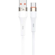 TeknoKapsül Powerway HC05 Örgülü 5 Amper USB To Type- C 1 Metre Şarj Data Kablosu