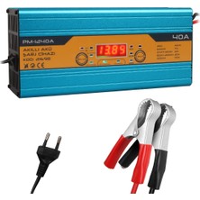 TeknoKapsül DC-1240A 12V-40A Akü Şarj Cihazı Jel Kuru Asitli Akülere Uygun (Lithium-Ion Pil ve Akülere Uygun Değildir)