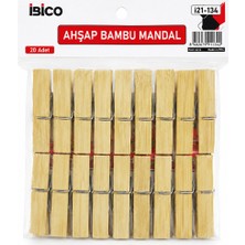 Uravas Store 20PCS Büyük Ahşap Bambu Mandal