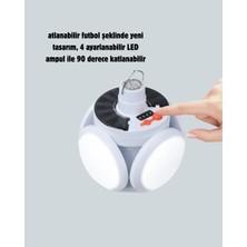 Uravas Store Güneş Paneliyle Şarj Olan Katlanabilir LED Çadır Lambası – 5 Kademeli Aydınlatma