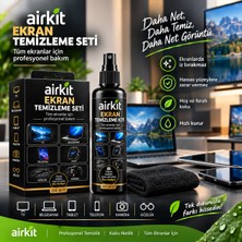 Airkit Ekran Temizleme Spreyi Seti 250ML (Mikrofiber Bez Hediye) Televizyon, Bilgisayar, Telefon, Gözlük Temizleme