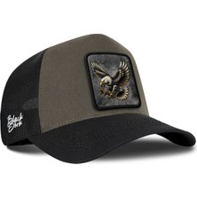 BlackBörk Kartal Logolu Siyah-Haki Trucker Şapka