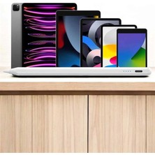 Uravas Store Dokunmatik Kalem Beyaz Şarjlı Yedek Uçlu Android ve Ios Uyumlu