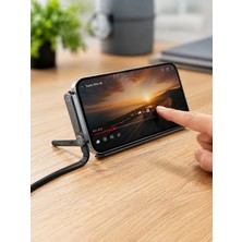 Uravas Store 240W Type-C Telefon Standlı Örgülü Şarj ve Data Kablosu