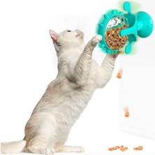 Uravas Store Vantuzlu Zilli Interaktif Dönebilen Mama Kaplı Renkli Eğlenceli Eğitici Kedi Oyuncağı
