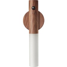 Uravas Store Sensörlü USB Şarjlı Mıknatıslı Taşınabilir Duvar Aplik Masa Lambası Ahşap Görünümlü Gün Işığı