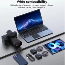 Uravas Store F11 Yüksek Kalite Profesyonel 3 In 1 Kablosuz Taşınabilir Yaka Mikrofonu Tüylü