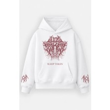 Fuddy Moda Unisex Oversize Rock Band Sleep Street Style Kol Baskılı Kapüşonlu Sweatshirt