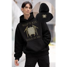 Fuddy Moda Unisex Oversize Rock Band Sleep Even In Arcadia Ense Baskılı Kapüşonlu Sweatshirt