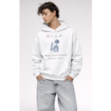 Fuddy Moda Unisex Oversize M.ı.l.f. ( Man I Love Funeral By Phoebe Bridgers) Baskılı Kapüşonlu Sweatshirt