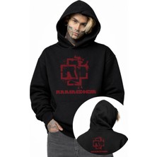 Fuddy Moda Unisex Rammstein Ense Baskılı Kapüşonlu Sweatshirt, Oversize Rock Band Temalı Hoodie